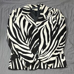 Harve Benard Black and White Zebra Blazer
